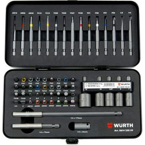 Würth 061425059 - Set di punte da 1/4", 59 pezzi (1/2)