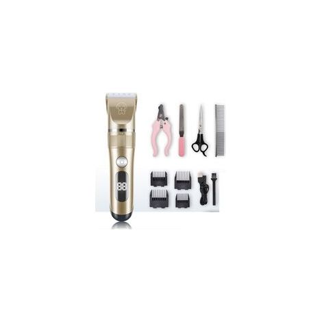 Hundeschermaschine IPX7, professionell, Kabel, abnehmbare Hundeschermaschine, Keramikklingen, LCD-Display, schnell beladender Hunderasierer, abnehmbare und waschbare Klinge, Geräuscharm, 5 Rotation (1/5)