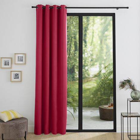 Rideau occultant thermique doublé polaire 140 x 260 cm – Isolation phonique et thermique – 100% polyester – 8 œillets – Lavable en machine – Univers Decor