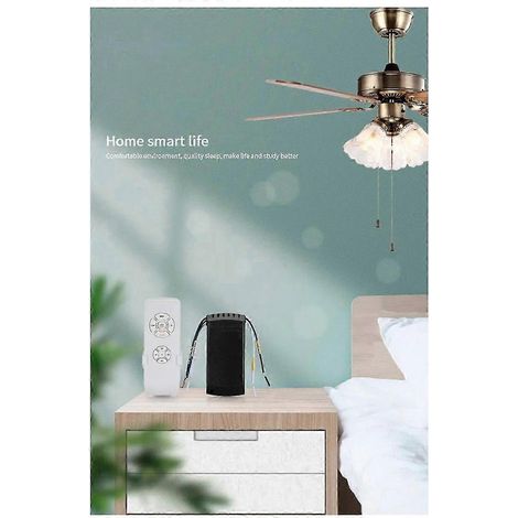 Kit de télécommande pour ventilateur de plafond intelligent Tuya WiFi, compatible avec Alexa et contrôlable via application pour la maison connectée. Vitesse du vent ajustable.