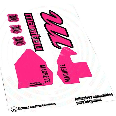 Pegatinas de vinilo de alta calidad, resistentes a la intemperie, color rosa fluorescente. (1/2)