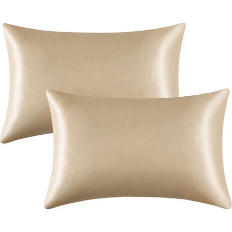 Taie D’oreiller - Satine - Fermeture En Rabat - Taille Standard 65 X 45 Cm - Lot De 2 (1/4)