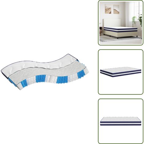 Matelas à ressorts - vidaXL Matelas à ressorts ensachés dureté moyenne 140x200 cm - Matelas à mousse (1/5)