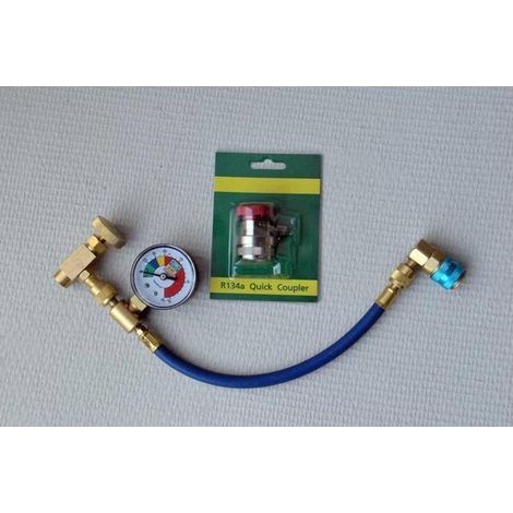 Kit de recharge DC402 avec raccord auto-perçant R134a – Manomètre intégré – Compatible Duracool, Multicool, Climapure – Climatisation automobile
