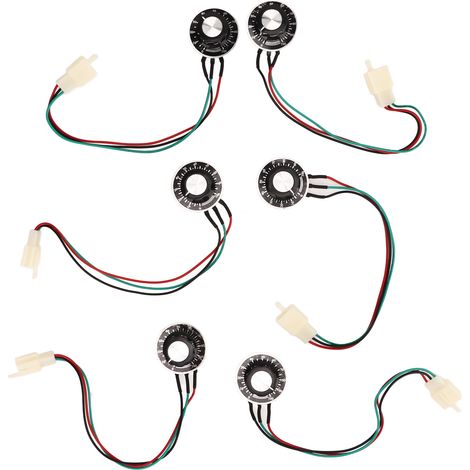 Lot de 6 potentiomètres rotatifs à linéaire réglable avec bouton de vitesse fixe, axe fileté (1/5)