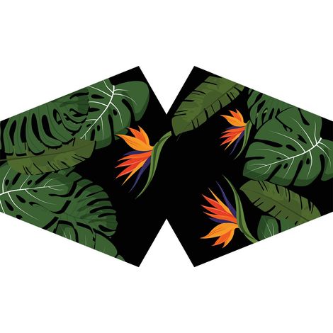 Couvre-visage mode réutilisable - Jungle verte (Adulte)- Vendu par 1 (1/2)