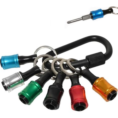 6PCS Porte Embouts de Tournevis à Tige Hexagonale, Porte Embouts à Main de Tournevis à Hex, 1/4 Adaptateur de Vis à Main de Foret, Foret Porte Clés, Adaptateur de Douille (1/5)