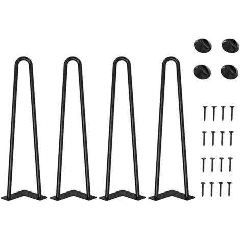 4pcs 40cm DIY Pieds de Table en Métal, Hairpin Legs, Diamètre 9 mm Pieds de Meuble pour Table Basse,Table de Salle à Mangerdyk-alovez