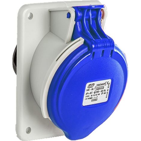 Prise femelle 3P+N+T 16A étanche IP44 à encastrer sur coffret (1/3)