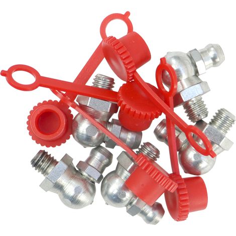 Jeu de 5 graisseurs M6x90 avec cache-graisseur rouge (1/3)