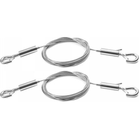 2Pcs Fil de suspension d'image réglable - Kit lourd en acier inoxydable de 2m x 1.5mm pour miroirs, lampes, panneaux d'affichage et plus - Supporte jusqu'à 30kg (1/5)
