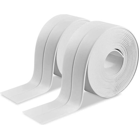 Bandes de calfeutrage imperméables et anti-moisissures pour cuisines et salles de bains (3,8 cm x 3,2 m) (blanc, paquet de 2) (1/5)