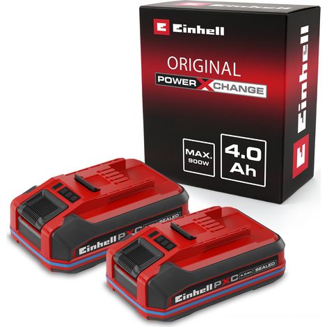 Einhell Original Akku PXC+ 18 V 4,0 Ah SEALED Twinpack 2 Akkus im Set 900 W PXC wasser- & staubgeschützt IP57 Li-Ion Plus-Technologie ABS LED-Anzeige (1/5)