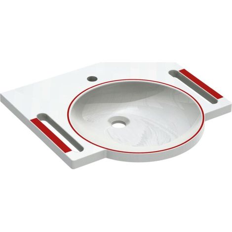 HEWI 950.11.106 33 Lavabo, L:600mm, P:550mm, 1 trou pour robinet (1/2)