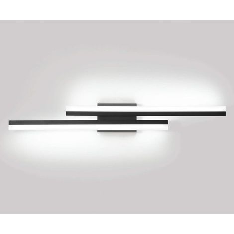 Applique murale LED minimaliste en aluminium noir – 16W – Lumière blanche 6000K – Indice de protection IP44 – 2240 lm – Installation facile (1/5)