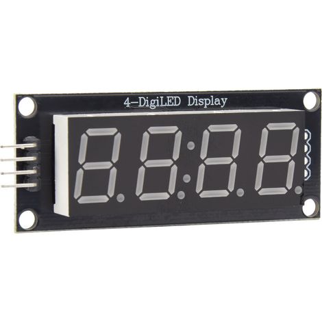Module d'affichage LED à 4 chiffres et 7 segments, compatible avec la bibliothèque Arduino TM1637.hJaune (1/5)