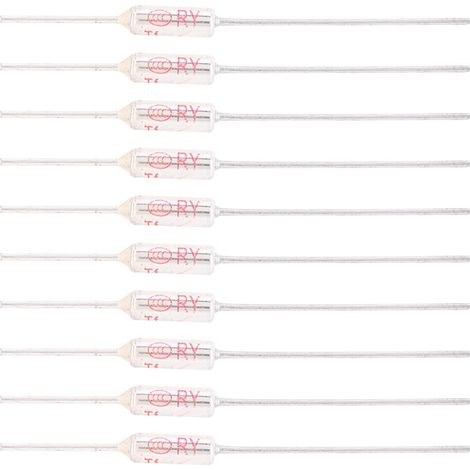 Lot de 10 fusibles thermiques TF 72-250℃, boîtier métallique, 250 V CA, 10 A, pour produits électriques domestiques ou industriels (250℃) (1/5)