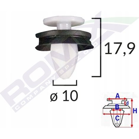 Clip para tapicería Peugeot 407, 408 - 1 ud. (1/2)