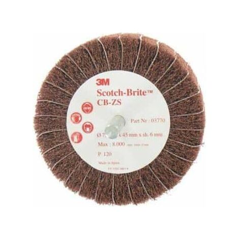 3M Scotch-Brite cepillo CB-ZS 120 diámetro de grano de 75 mm x 5 (1/2)