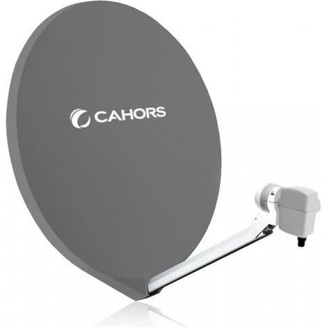 Parabole Satellite - CAHORS - SMC 80CM - Fibre Composite - Gris Anthracite - LNB Single