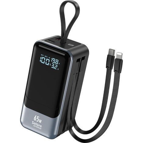 Batterie Externe 65W, Power Bank Charge Rapide Chargeur Portable Powerbank USB C Input & Output avec 4 Ports, Affichage LED, Compatible avec iPhone 17 16 15 14 13 Samsung Galaxy MacBook iPad Pro etc (1/5)