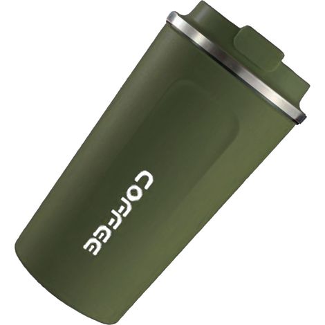 Tasse à café intelligente avec affichage de température, gourde isolante en acier inoxydable 304, portable, style simple, couleur unie, vert, 510 ml, 2ème génération (1/5)