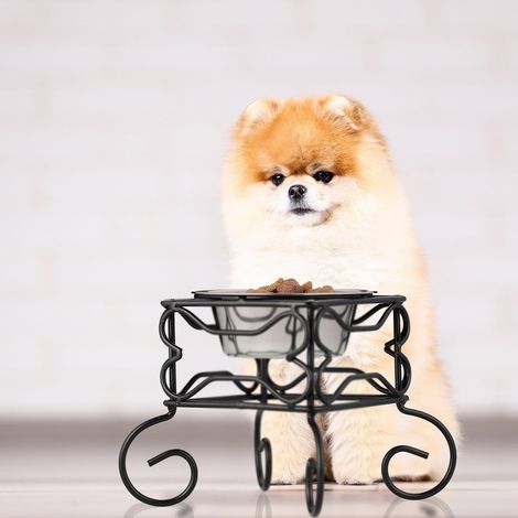 Supporto rialzato per ciotola per cani 300 ml acciaio inossidabile