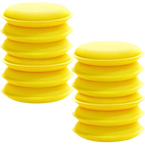 Sollbry Autopolierpads, weicher Schaumstoffapplikator, Wachsapplikatorschwamm zur Reinigung von Fahrzeugscheiben, 12 Stück (1/5)