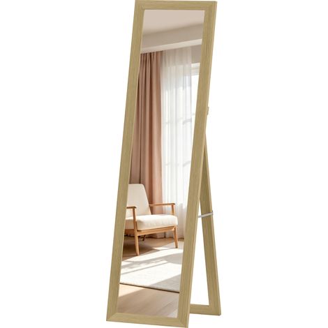 HOMCOM Specchio da Parete e da Terra in MDF per Soggiorno e Camera color Quercia (1/5)