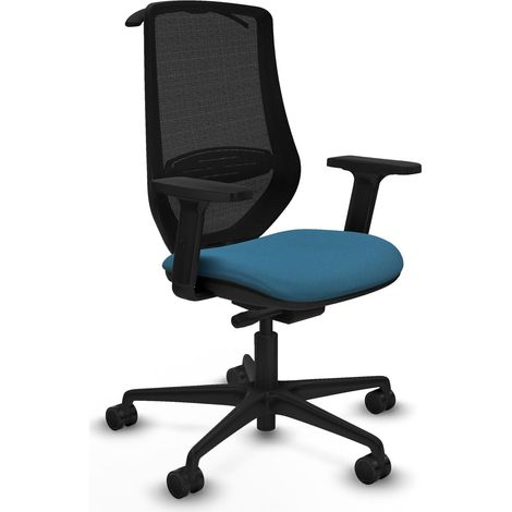 piqueras-y-crespo Mardos traslack bali chaise bureau noir vert pétrole (1/3)
