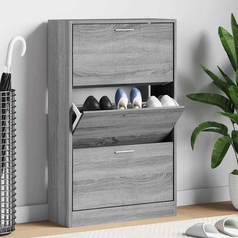 Schuhschrank Grau Sonoma 63x24x103 cm Holzwerkstoff (1/5)