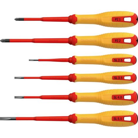 Hultafors HUL444465 VDE Pozidriv & Slotted Screwdriver Set 6 Piece HUL444465 (1/2)
