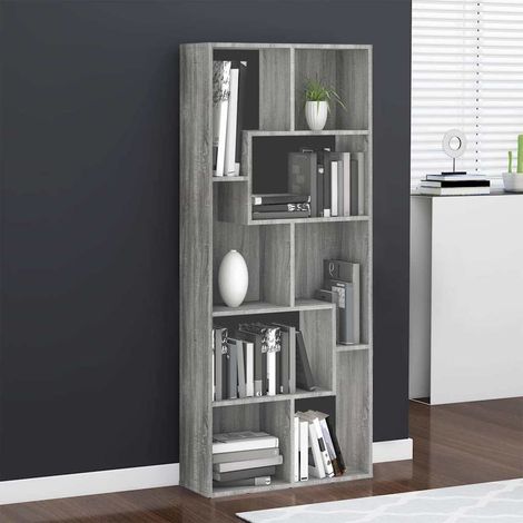 vidaXL Libreria Grigio Sonoma 67x24x161 cm in Legno