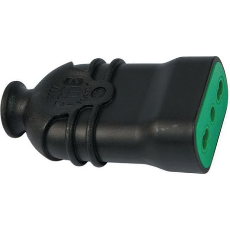 1PZ PRESA ALTA RESISTENZA 'HI-PRO' 2 POLI + TERRA 10A - COLORE NERO (1/2)