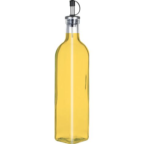 Huile d'olive et vinaigrette en verre, flacon doseur carré avec bec verseur anti-goutte, 500 ml / 17 oz.