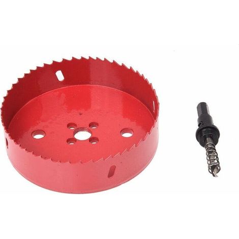 Scie cloche 125 mm avec couronne de forage pour plaque en liège, plaque en plastique, plaques de plâtre, matériaux de cloison sèche, bois, métaux (1/4)