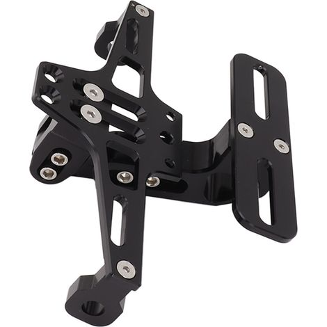 Support de plaque d'immatriculation moto arrière en alliage d'aluminium, réglable, universel, avec éclairage LED inclus (1/5)