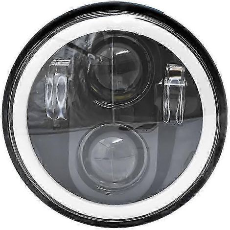 Phare LED 5,75" pour moto 5-3/4" avec anneau blanc et feux de jour pour Iron 883 (1/5)