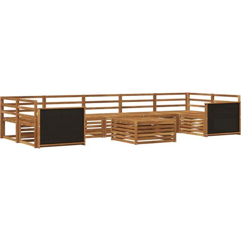 Conjunto de sofás de exterior 8 uds. Natural vidaXL (1/5)