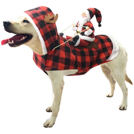 Costume de Père Noël pour chien, vêtements de Noël pour animaux de compagnie, costume de cosplay, déguisement de fête (1/2)