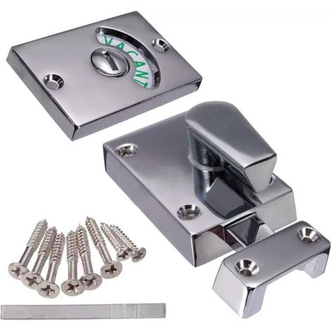 1PC Door Lock with Occupancy Indicator, Empty/Engaged Deadbolt for Bathroom WC Public Restroom (Satin Nickel) (1/4)