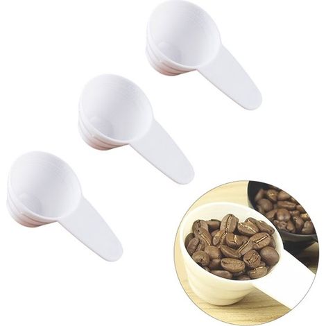 Set di 3 misurini: cucchiaio dosatore per caffè, cucchiaio per caffè in polvere, cucchiaio per chicchi di caffè, cucchiaio per spezie con scala graduata, utensile da cucina, 9,3 x 5 cm, per caffè in p (1/5)