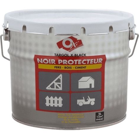 Vernis noir protecteur antirouille pour métal – Contenant 2L – Protection contre l'humidité et la rouille – Application facile – OXI (1/7)