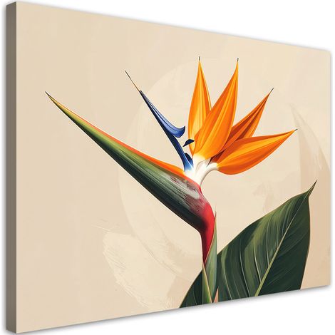 Quadro su tela, Fiore di Strelitzia su sfondo chiaro - 60x40 (1/2)