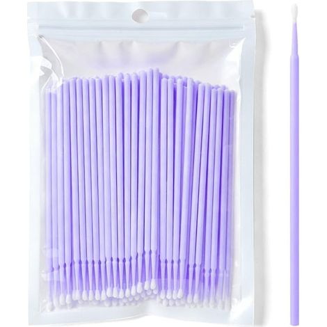 Lot de 100 pinceaux applicateurs micro, pinceaux de retouche jetables pour réparation d’éclats de carrosserie et travaux de détail fins, brosses à micro-pores pour peinture de précision