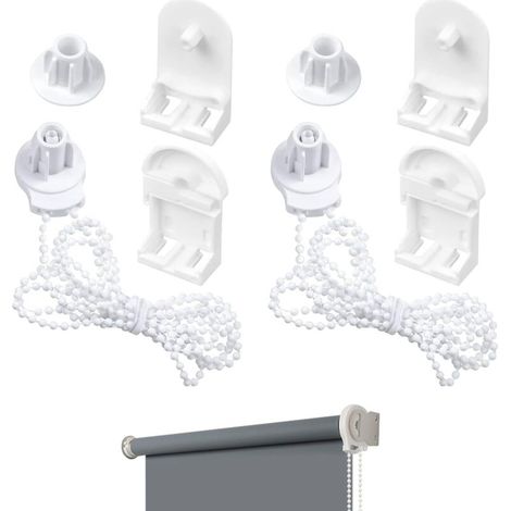 2er-Pack Kunststoff-Reparatursets für 25-mm-Rollos – Gardinenstangen-Reparaturset (weiß) (1/4)