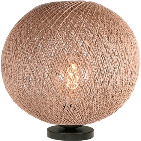Lampe de table Corda noir avec rotin Ø 30cm - 4235-05-30 (1/2)