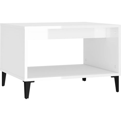 Maison Exclusive - Couchtisch Hochglanz-Weiß 60x50x40 cm Holzwerk