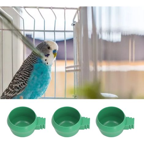 Lot de 25 mini mangeoires rondes pour oiseaux, bols à nourriture ronds, abreuvoirs, mangeoires pour pigeons, auges, bacs à sable, accessoires pour perroquets, mangeoires vertes pour oiseaux, petit for (1/5)
