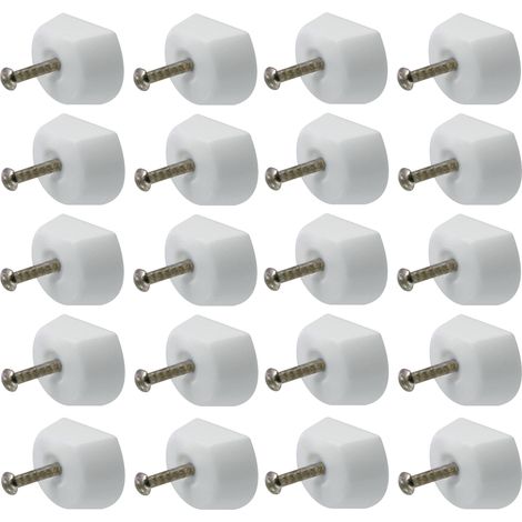 Cyclingcolors – Lot de 20 taquets plastiques à clou blanc – Support étagère meuble placard armoire – Fixation rapide pour bois dur